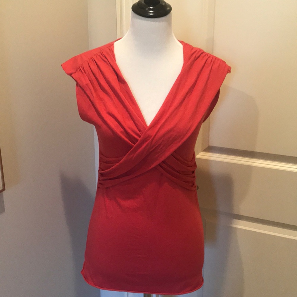 Velvet Red Cotton and Spandex Top